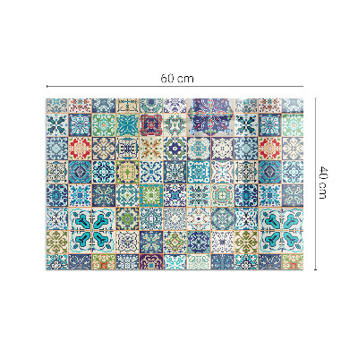 Vetro sotto stufa rettangolare Motivi a mosaico su piastrelle