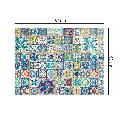 Vetro sotto stufa rettangolare Motivi a mosaico su piastrelle