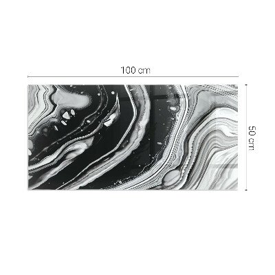 Vetro sotto stufa rettangolare Onde e linee astratte