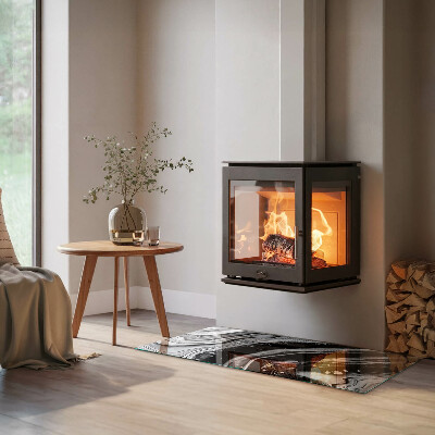 Vetro sotto stufa rettangolare Onde e linee astratte