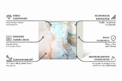 Vetro sotto stufa rettangolare Foglie eleganti nella consistenza
