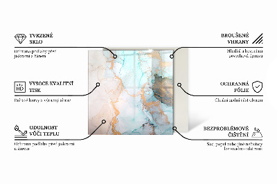 Vetro sotto stufa rettangolare Foglie eleganti nella consistenza