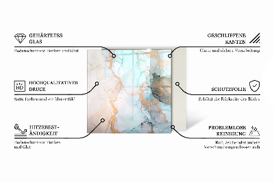 Vetro sotto stufa rettangolare Foglie eleganti nella consistenza