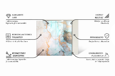 Vetro sotto stufa rettangolare Foglie eleganti nella consistenza
