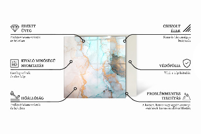 Vetro sotto stufa rettangolare Foglie eleganti nella consistenza