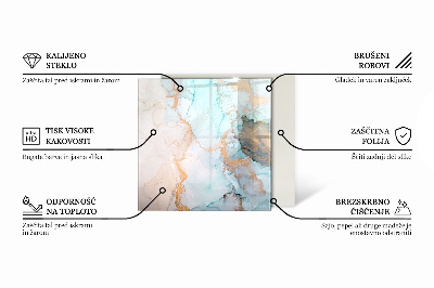 Vetro sotto stufa rettangolare Foglie eleganti nella consistenza
