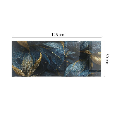 Vetro sotto stufa rettangolare Foglie eleganti nella consistenza