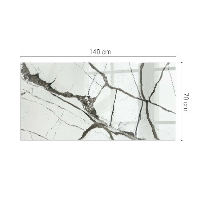 Vetro sotto stufa rettangolare Motivo venato di marmo