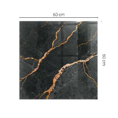 Vetro sotto stufa rettangolare Marmo elegante con venature