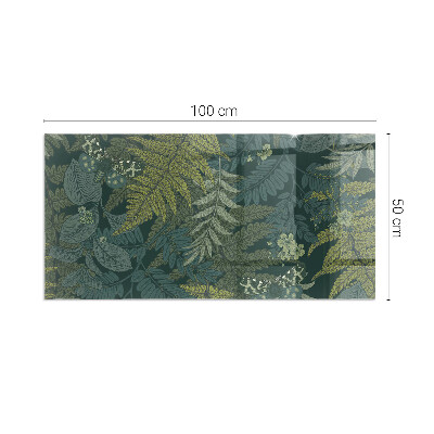 Vetro sotto stufa rettangolare Motivi vegetali con farfalle