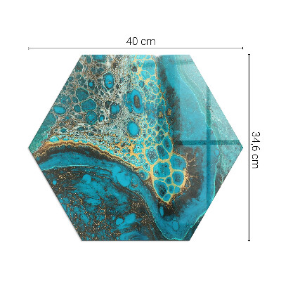 Vetro sotto stufa esagonale Motivo organico in stile astratto