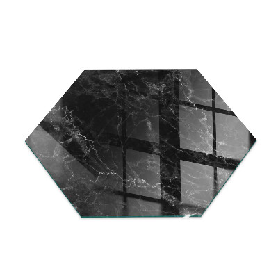 Vetro sotto stufa esagonale Elegante motivo in marmo