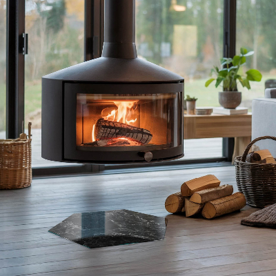 Vetro sotto stufa esagonale Elegante motivo in marmo