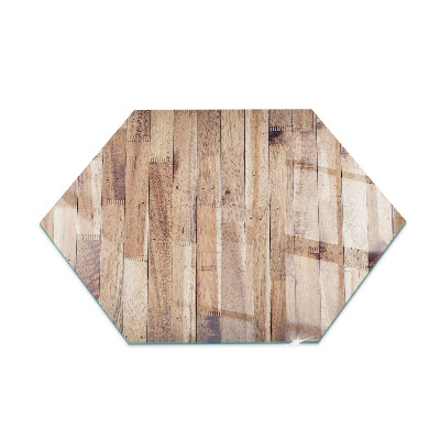 Vetro sotto il camino esagonale Motivo in legno in una disposizione geometrica