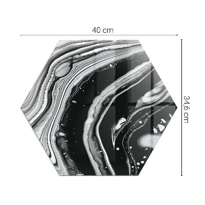 Vetro sotto stufa esagonale Motivi astratti ondulati e lineari