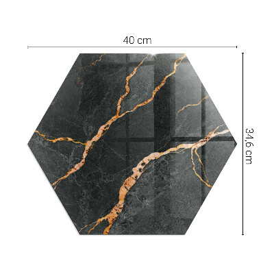 Vetro sotto stufa esagonale Stile marmo con venature delicate