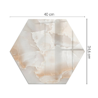 Vetro sotto il camino esagonale Motivo organico in pietra