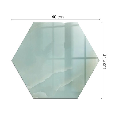 Vetro sotto stufa esagonale Motivo marmoreo in toni tenui