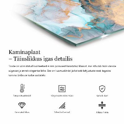 Vetro sotto il camino esagonale Colore grigio