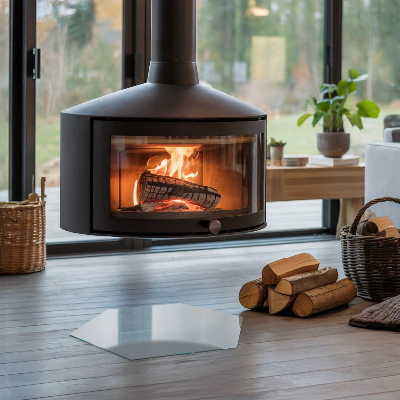 Vetro sotto il camino esagonale Colore grigio