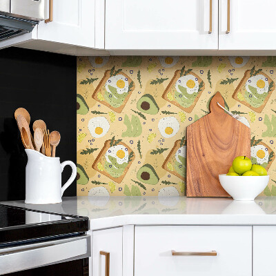 Pannello murale in pvc Toast con avocado e uova