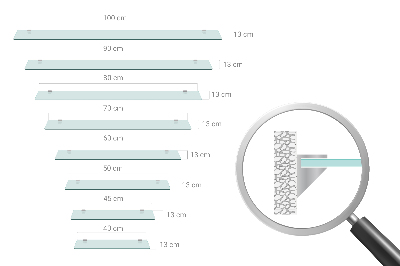 Mensola in vetro da parete trasparente