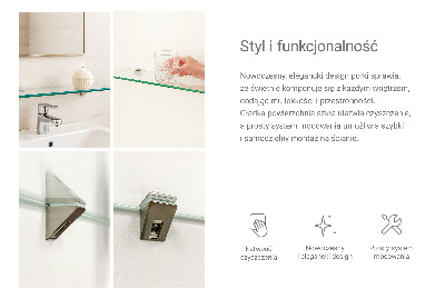 Mensola in vetro da parete trasparente