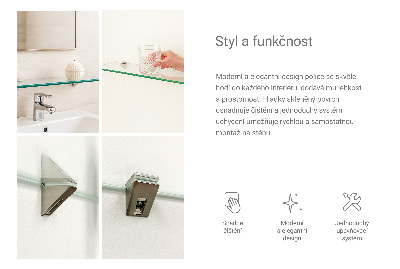 Mensola in vetro da parete trasparente