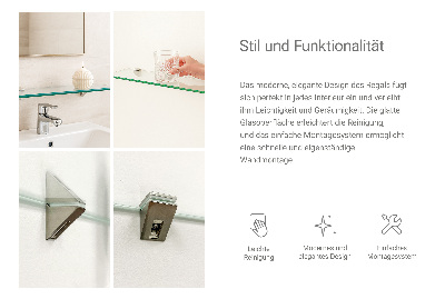 Mensola in vetro da parete trasparente