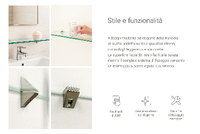 Mensola in vetro da parete trasparente