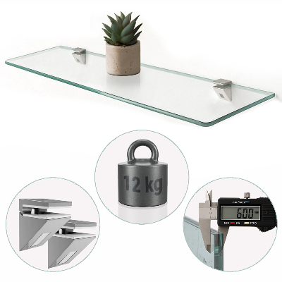 Mensola in vetro da parete trasparente