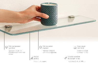 Mensola in vetro da parete trasparente