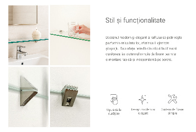 Mensola in vetro da parete trasparente