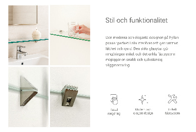 Mensola in vetro da parete trasparente