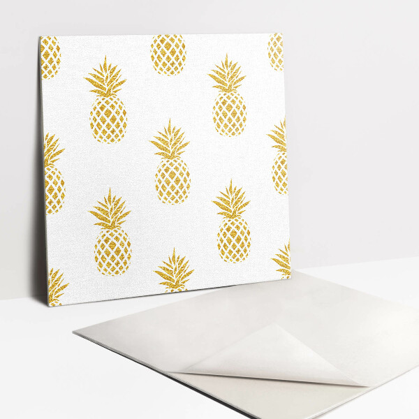 Piastrelle pvc adesive Ananas dorato del fumetto