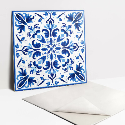 Piastrelle pvc adesive Ornamento blu