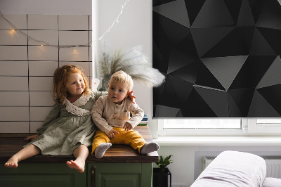 Tenda a rullo da interno nel colore nero origami