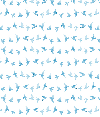 Tenda a rullo da interno con fantasia di uccelli blu