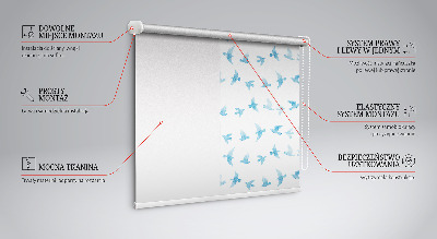 Tenda a rullo da interno con fantasia di uccelli blu