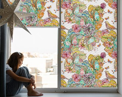 Tenda a rullo per finestra con motivo colorato ispirato alla natura