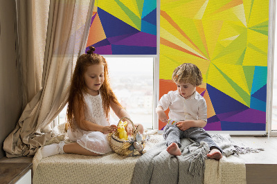 Tenda a rullo per finestra con motivo origami colorato