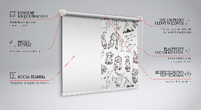 Tenda a rullo per finestra con disegni