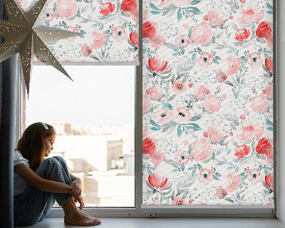 Tenda a rullo per finestra con stampa di papaveri rosa