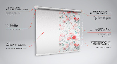 Tenda a rullo per finestra con stampa di papaveri rosa