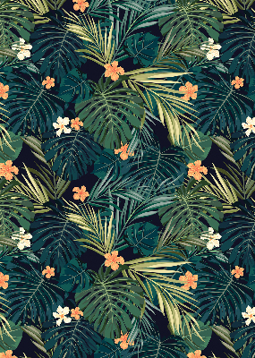 Tenda a rullo per interni con stampa di foglie e fiori tropicali