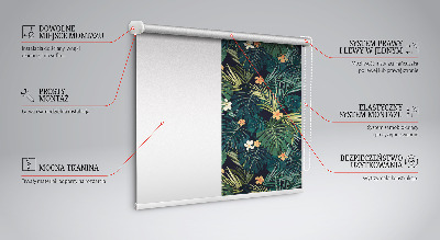 Tenda a rullo per interni con stampa di foglie e fiori tropicali