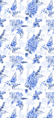Tenda a rullo per interni con fantasia di fiori blu