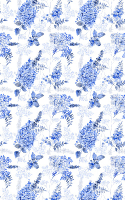 Tenda a rullo per interni con fantasia di fiori blu
