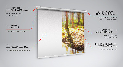 Tenda a rullo per finestra con stampa del sole che splende tra gli alberi