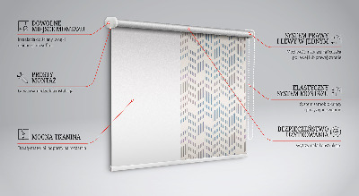 Tenda a rullo in tessuto con fantasia ad abete striato